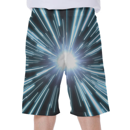 Blue Lightspeed Print Men's Beach Shorts