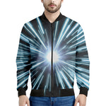 Blue Lightspeed Print Men's Bomber Jacket