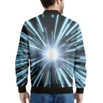 Blue Lightspeed Print Men's Bomber Jacket