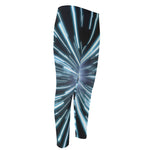 Blue Lightspeed Print Men's Compression Pants