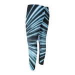 Blue Lightspeed Print Men's Compression Pants