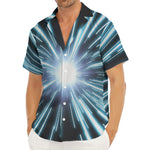 Blue Lightspeed Print Men's Deep V-Neck Shirt
