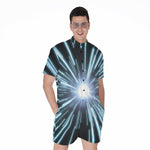 Blue Lightspeed Print Men's Rompers
