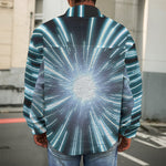 Blue Lightspeed Print Men's Shirt Jacket