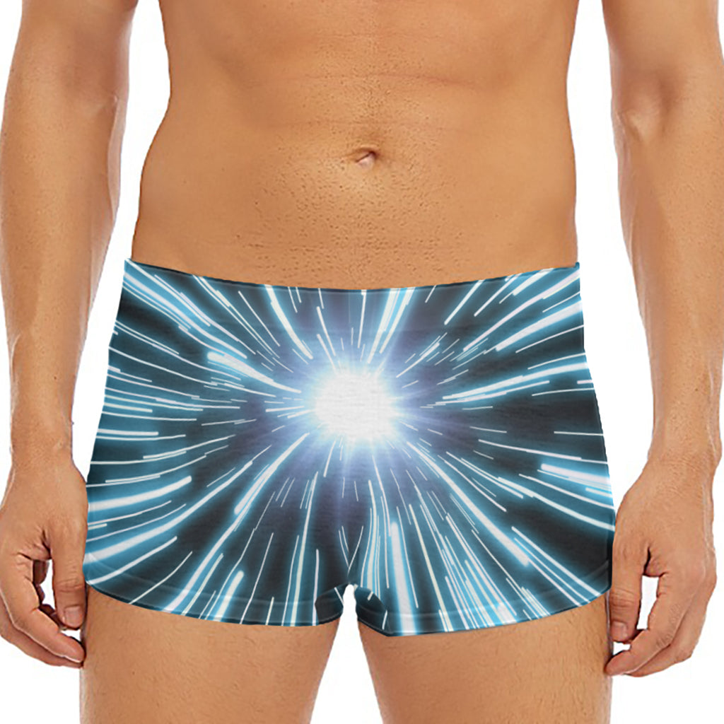 Blue Lightspeed Print Men's Short Boxer Briefs
