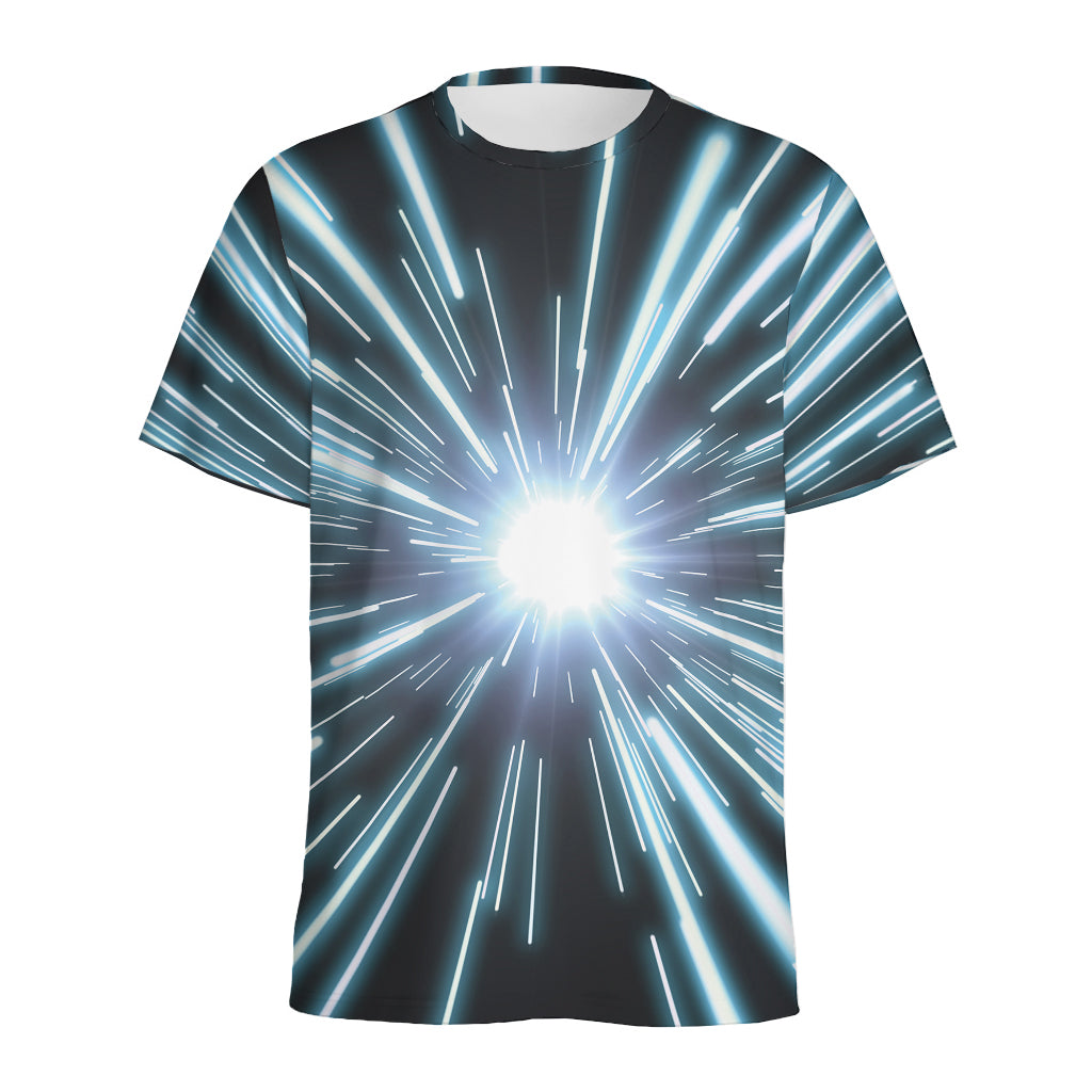 Blue Lightspeed Print Men's Sports T-Shirt