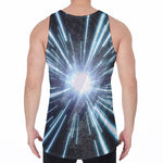 Blue Lightspeed Print Men's Velvet Tank Top