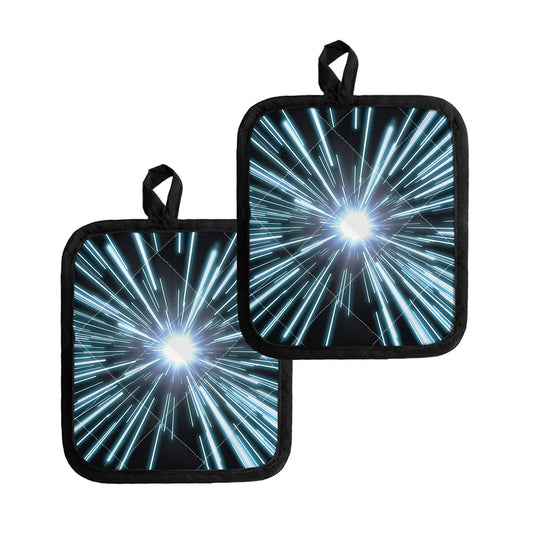 Blue Lightspeed Print Pot Holders