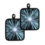 Blue Lightspeed Print Pot Holders