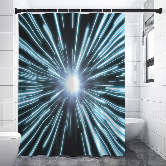 Blue Lightspeed Print Premium Shower Curtain