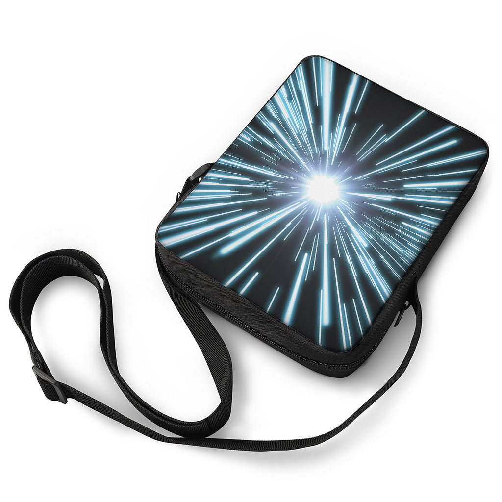 Blue Lightspeed Print Rectangular Crossbody Bag