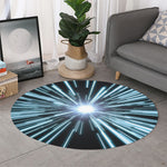 Blue Lightspeed Print Round Rug