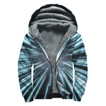 Blue Lightspeed Print Sherpa Lined Zip Up Hoodie