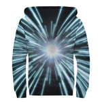 Blue Lightspeed Print Sherpa Lined Zip Up Hoodie