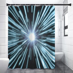 Blue Lightspeed Print Shower Curtain