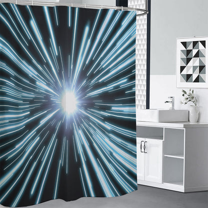 Blue Lightspeed Print Shower Curtain