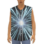 Blue Lightspeed Print Sleeveless Baseball Jersey