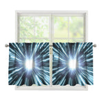 Blue Lightspeed Print Tier Curtains