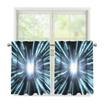 Blue Lightspeed Print Tier Curtains