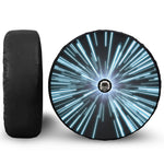 Blue Lightspeed Print Tire Cover With Camera Hole