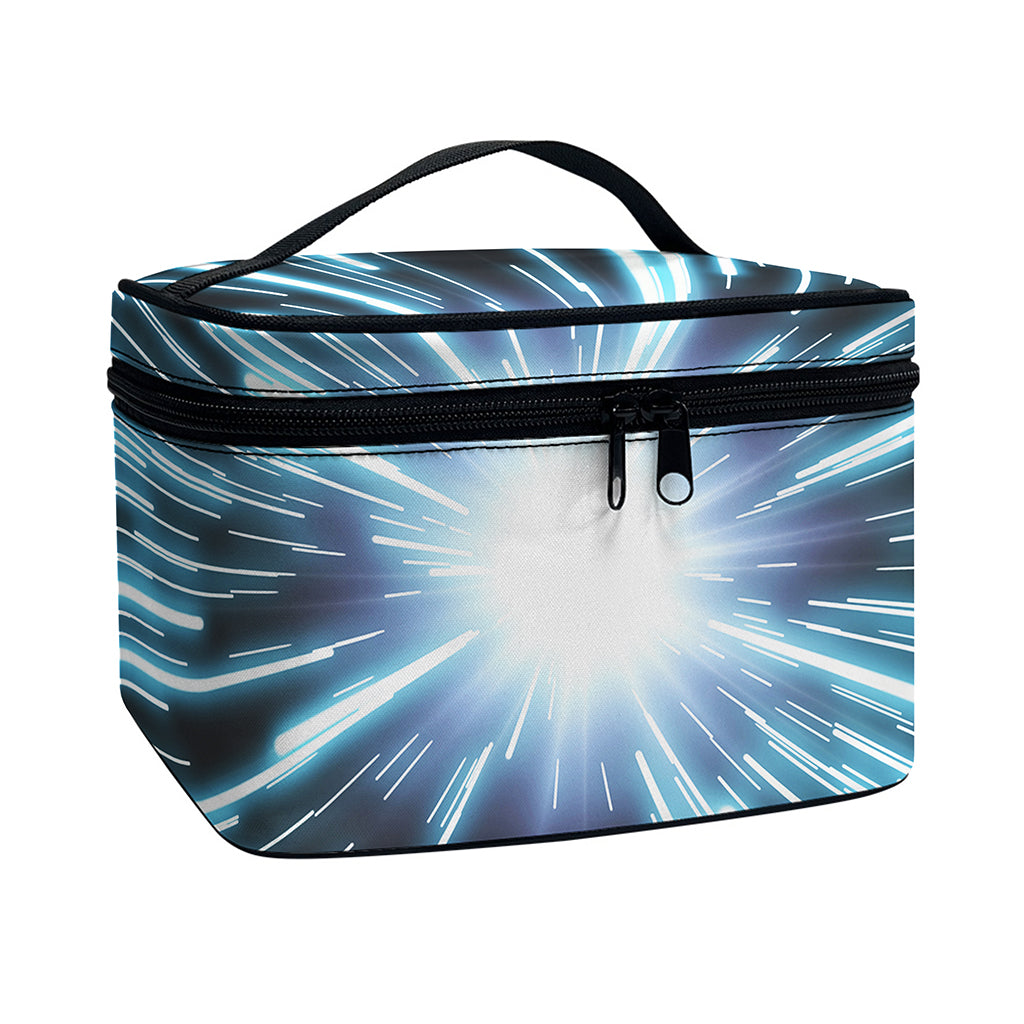 Blue Lightspeed Print Travel Makeup Bag