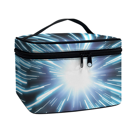 Blue Lightspeed Print Travel Makeup Bag
