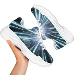 Blue Lightspeed Print White Chunky Shoes