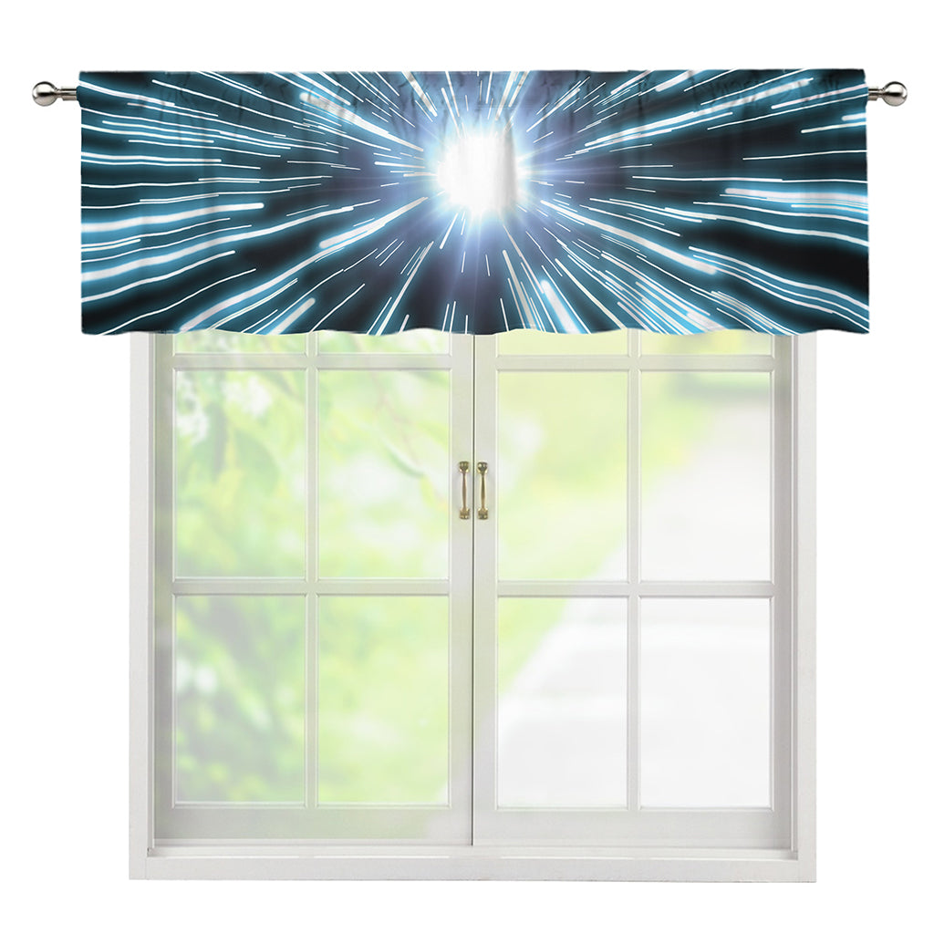 Blue Lightspeed Print Window Valance