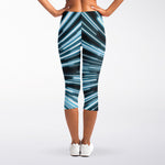 Blue Lightspeed Print Women's Capri Leggings
