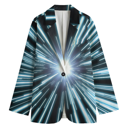 Blue Lightspeed Print Women's Cotton Blazer