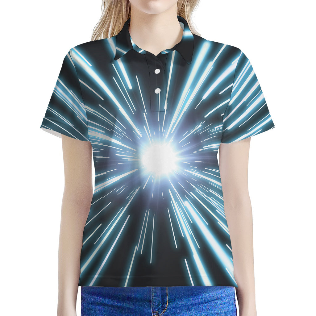 Blue Lightspeed Print Women's Polo Shirt