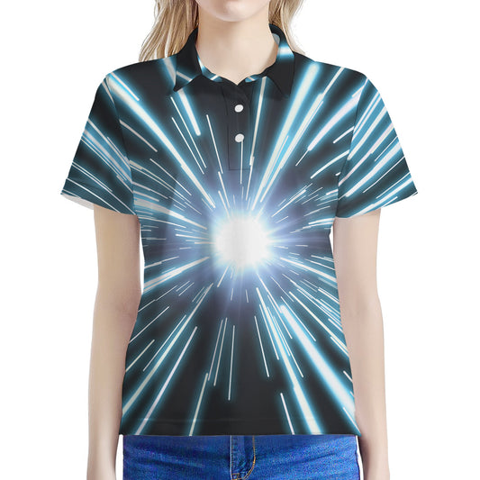 Blue Lightspeed Print Women's Polo Shirt