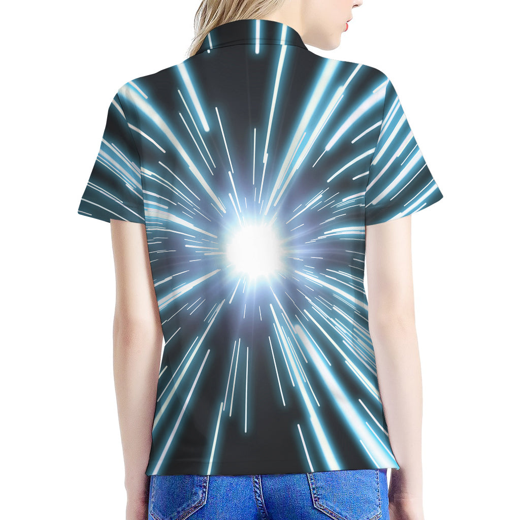 Blue Lightspeed Print Women's Polo Shirt