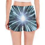 Blue Lightspeed Print Women's Split Running Shorts