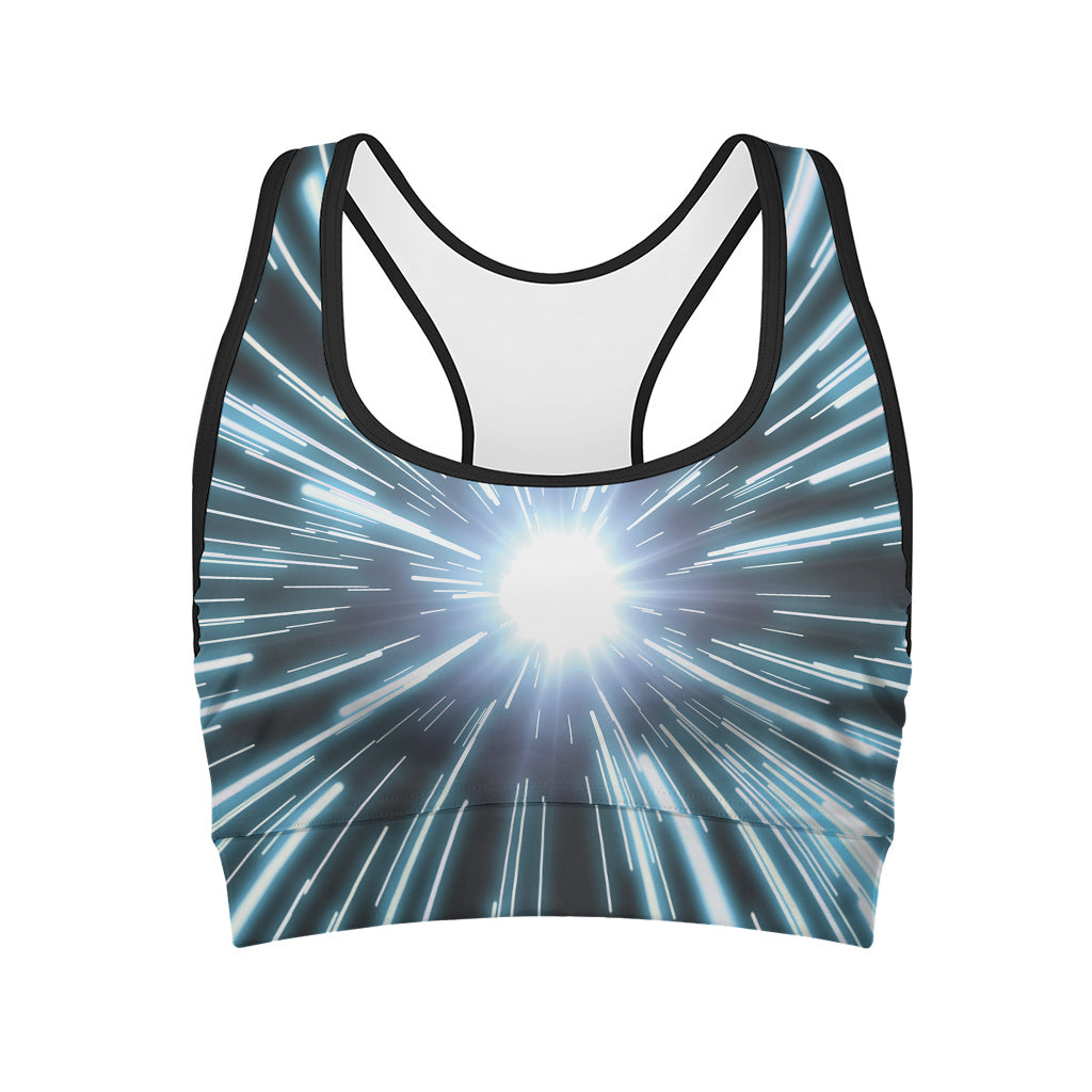 Blue Lightspeed Print Women's Sports Bra