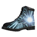 Blue Lightspeed Print Padded Collar Lace Up Boots