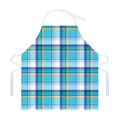 Blue Madras Pattern Print Adjustable Apron