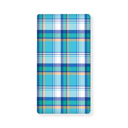 Blue Madras Pattern Print Baby Crib Sheet