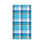 Blue Madras Pattern Print Baby Crib Sheet