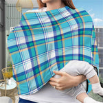 Blue Madras Pattern Print Baby Seat Cover