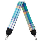 Blue Madras Pattern Print Bag Strap