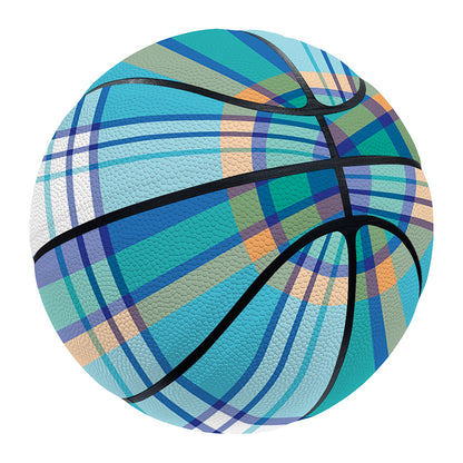 Blue Madras Pattern Print Basketball