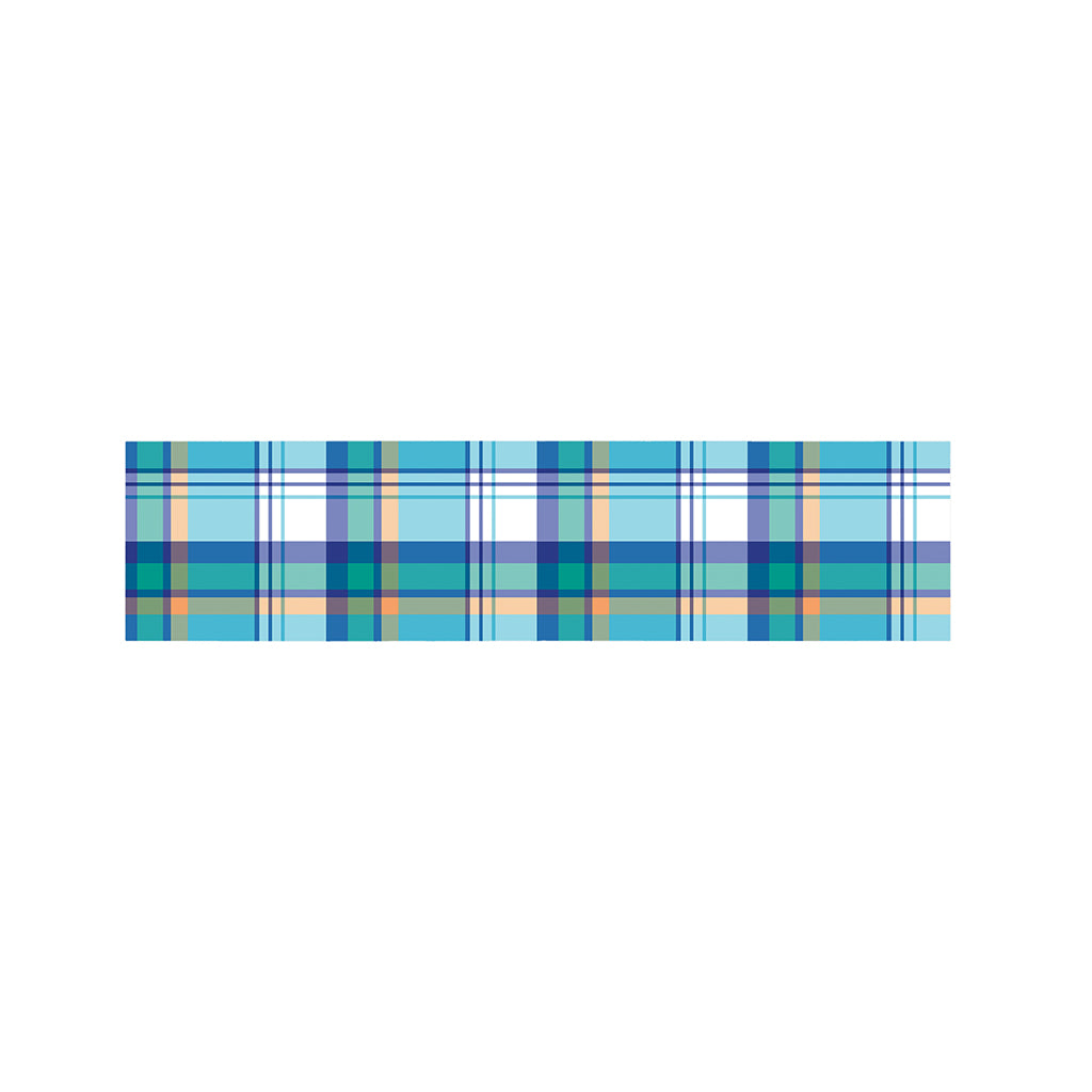 Blue Madras Pattern Print Bed Runner