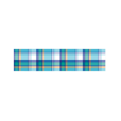 Blue Madras Pattern Print Bed Runner