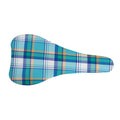 Blue Madras Pattern Print Bicycle Seat Cover