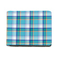 Blue Madras Pattern Print Bifold Wallet