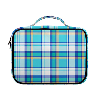 Blue Madras Pattern Print Briefcase Bible Bag