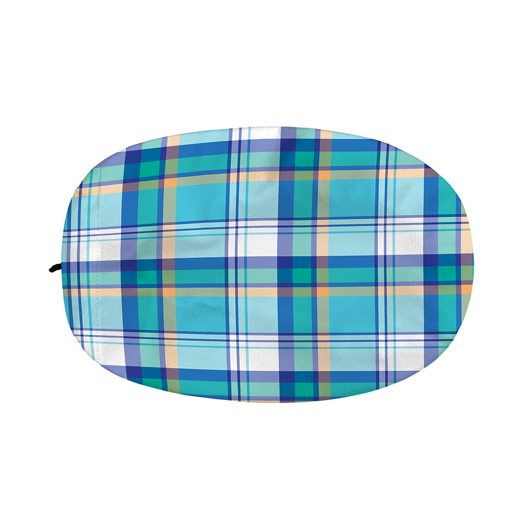 Blue Madras Pattern Print Car Side Mirror Covers