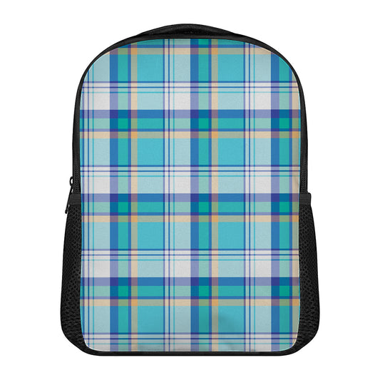 Blue Madras Pattern Print Casual Backpack