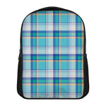 Blue Madras Pattern Print Casual Backpack